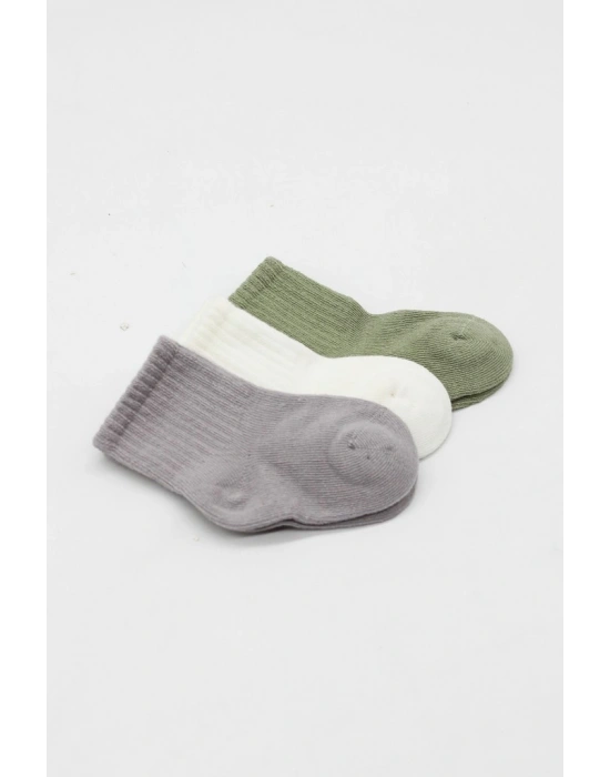 Koala Boy 3lü Penye Soket Çorap 10133 Gri