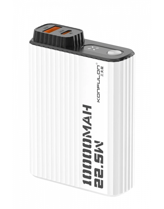 Konfulon A40Q 10.000 mAh PD 20W Mini Powerbank - Siyah-Beyaz