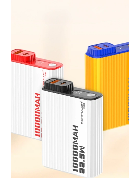 Konfulon A40Q 10.000 mAh PD 20W Mini Powerbank - Siyah-Beyaz