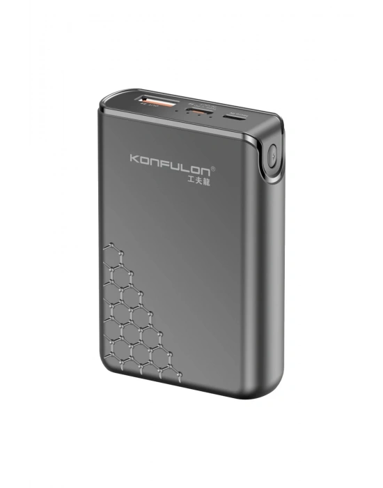 Konfulon A6Q 22.5W Usb 3.0 ve 20W Type-C Çıkışlı 10.000 mAh PD Powerbank - Siyah