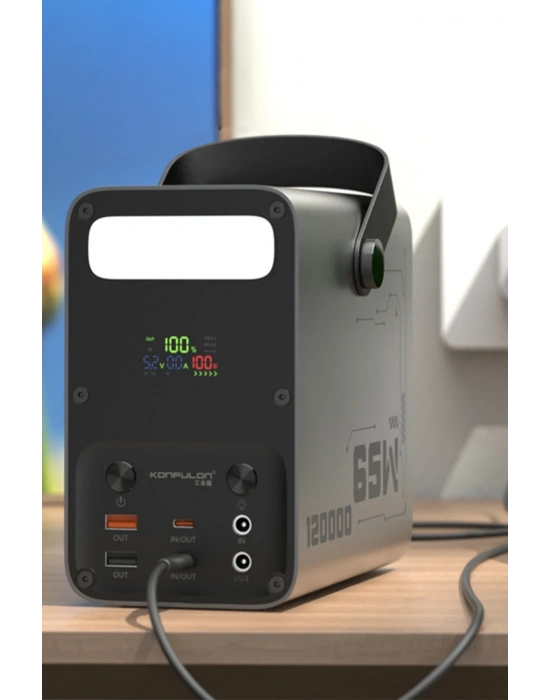 Konfulon A70Q 120.000 mAh 65W PD Hızlı Şarj Powerbank - Gri