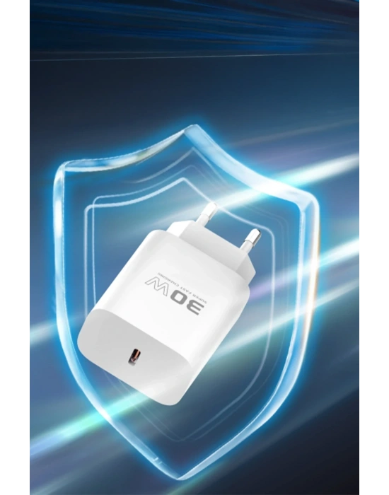 Konfulon C87C 30W Type-C Çıkışlı Ekstra DL51 1M Type-C to Type-C Kablolu PD Şarj Cihazı - Beyaz