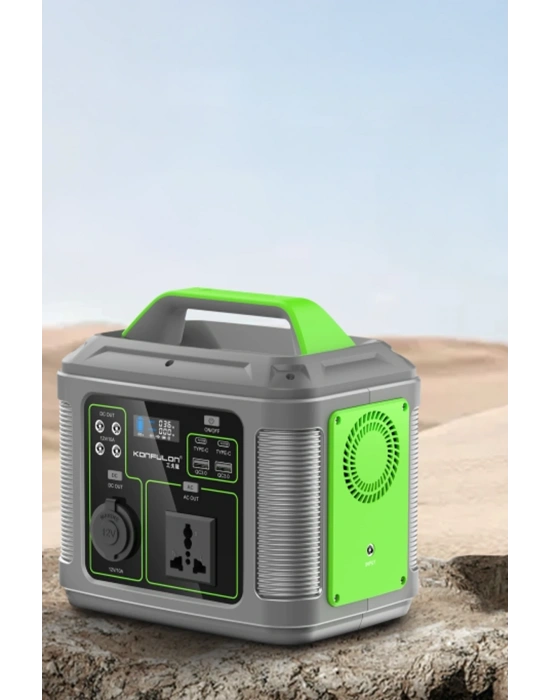 Konfulon CN04 Powerbank 300W 60.000 mAh 5W Led Işıklı Kamp Şarj PD 60W - Gri