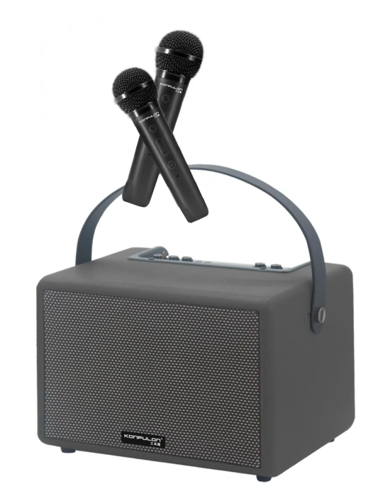Konfulon F31 50W Sürücülü 2 Adet Mikrofonlu BT 5.2 Kablosuz Hoparlör - Siyah