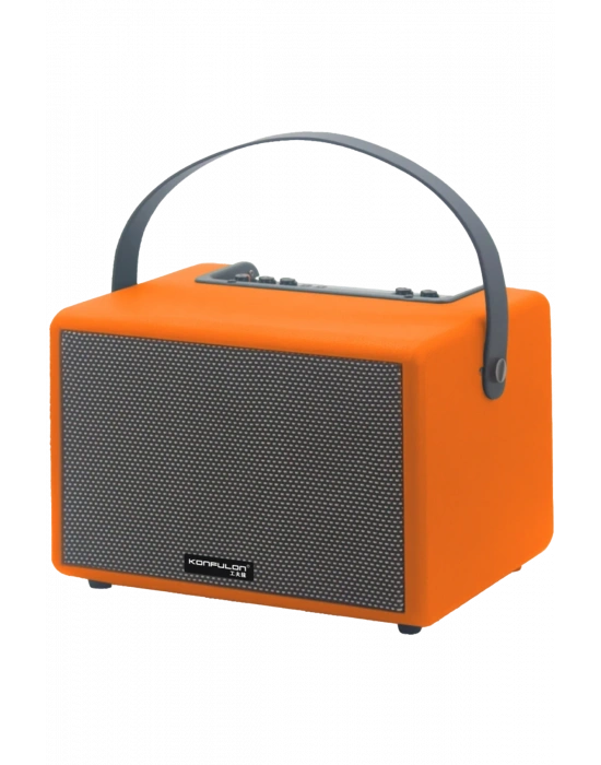 Konfulon F31 50W Sürücülü 2 Adet Mikrofonlu BT 5.2 Kablosuz Hoparlör - Turuncu