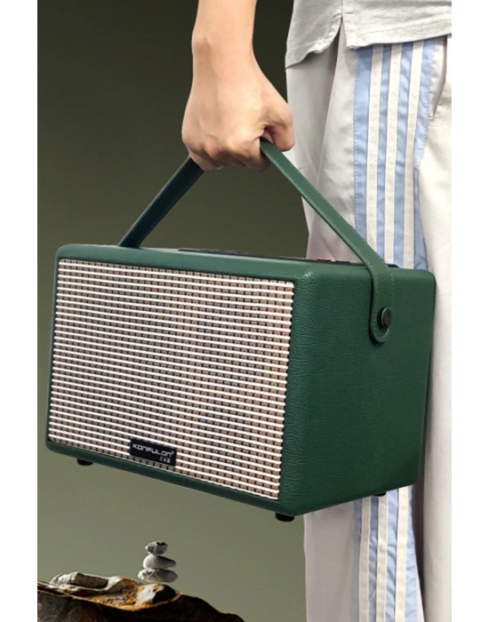 Konfulon F31 50W Sürücülü 2 Adet Mikrofonlu BT 5.2 Kablosuz Hoparlör - Turuncu