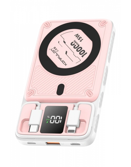 Konfulon M25W 10.000 mAh 20W PD Magsafe Powerbank - Pembe