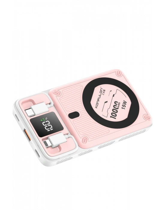 Konfulon M25W 10.000 mAh 20W PD Magsafe Powerbank - Pembe
