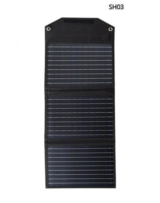 Konfulon SH-03 30W Hızlı Şarj Taşınabilir Güneş Enerji Paneli Şarj İstasyonu - Siyah