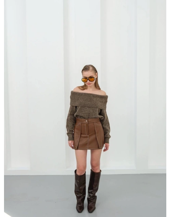 Kontrast deri etek kahve w260015