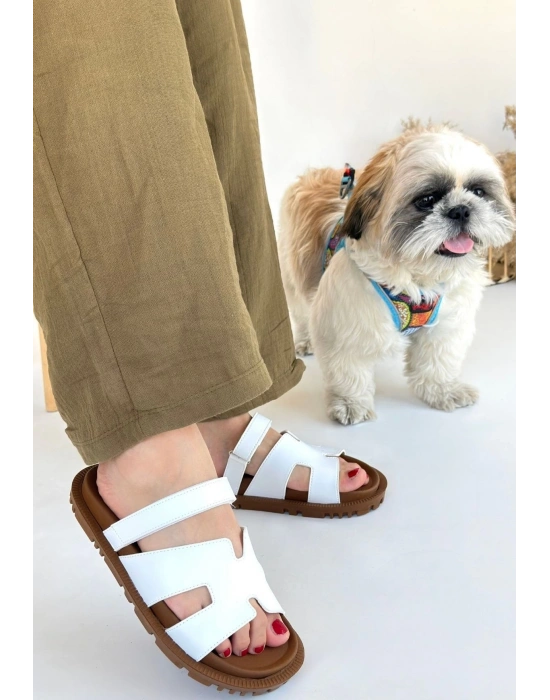 Kooni Beyaz Cilt Terlik