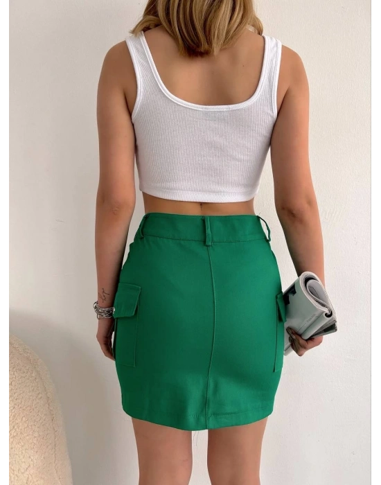 Körüklü cep etek yeşil s24904