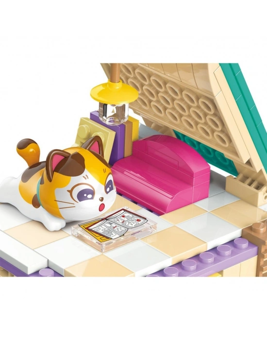 KP28018 Keeppley Lovely Street Calico Cat Comic House Blok Seti -Vagonlife