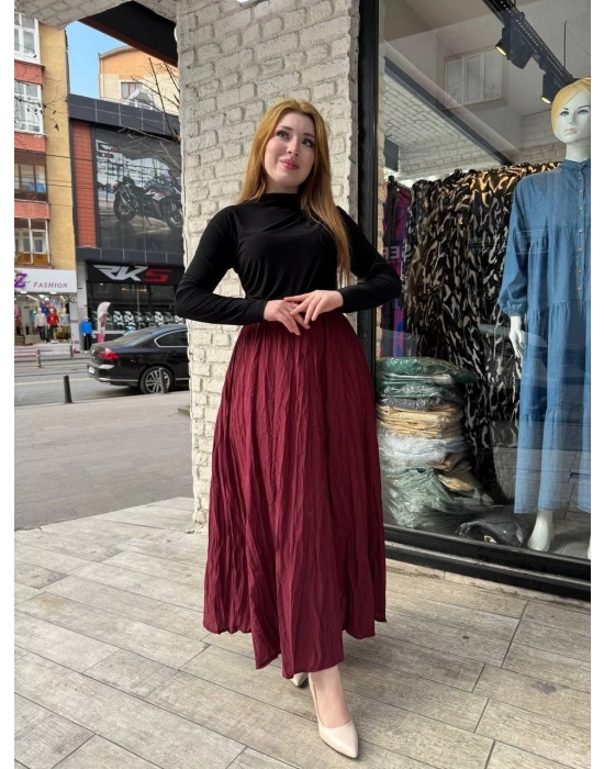 Kraş etek bordo