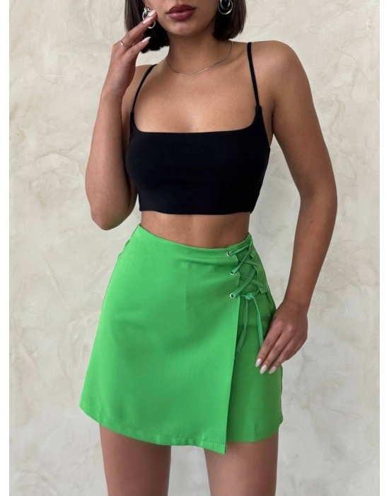 Kuş gözü şort etek yeşil s25819