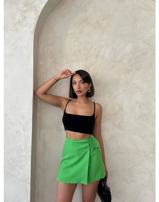 Kuş gözü şort etek yeşil s25819