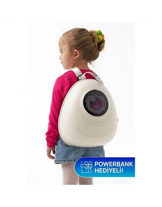 Led Işıklı Çocuk Sırt Çantası-Beyaz