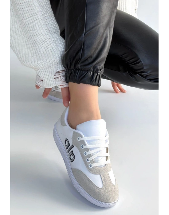 Lendo Beyaz Cilt Bağcıklı Spor Ayakkabı