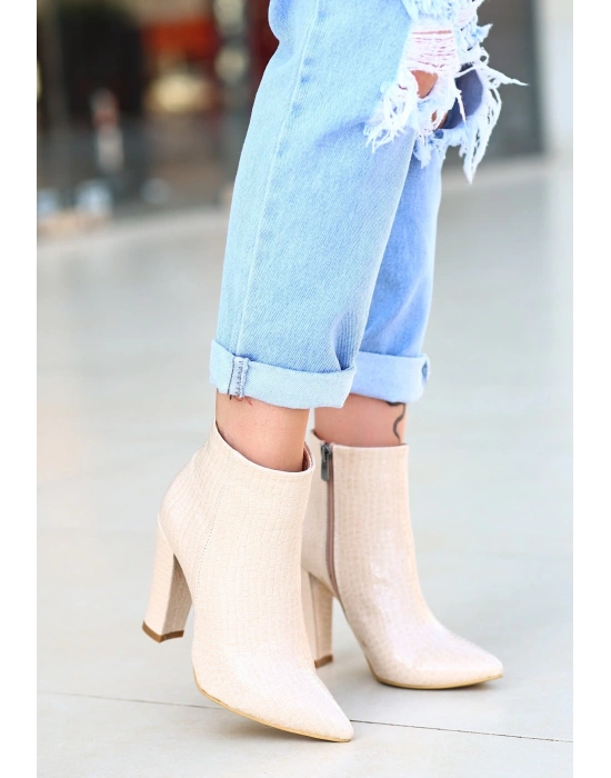 Loora Ten Rugan Desenli Topuklu Bot