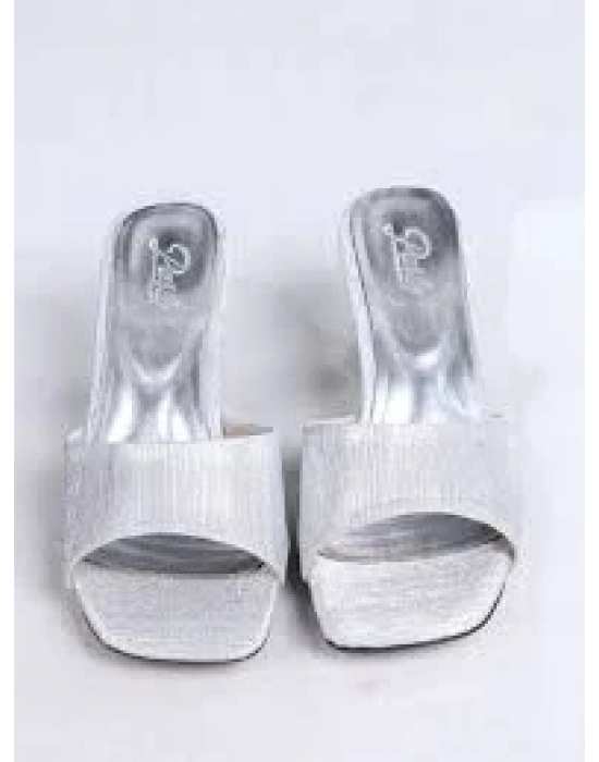 Luart Gümüş Simli Topuklu Terlik