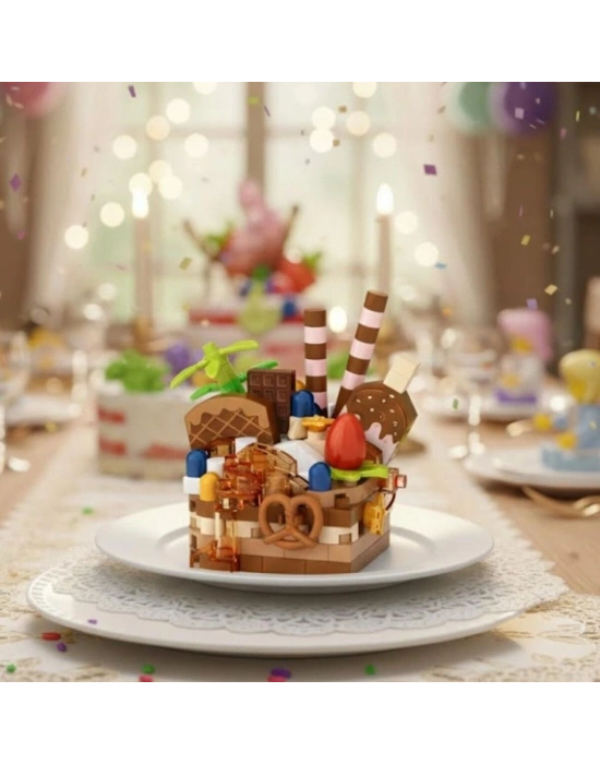 LZ-8642 ÇİKOLATALI PASTA 160 PARÇA BLOCK OYUNCAK-MİNİ POŞET