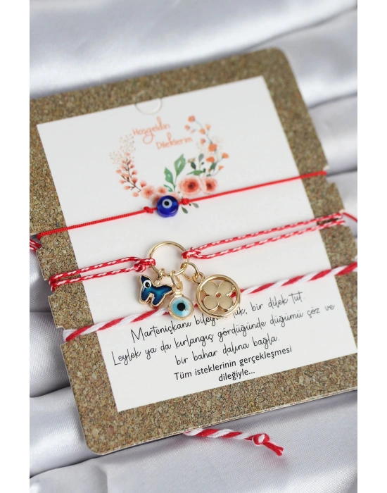 Marteniçka Bileklik 3lü Kelebek ve Yonca Model