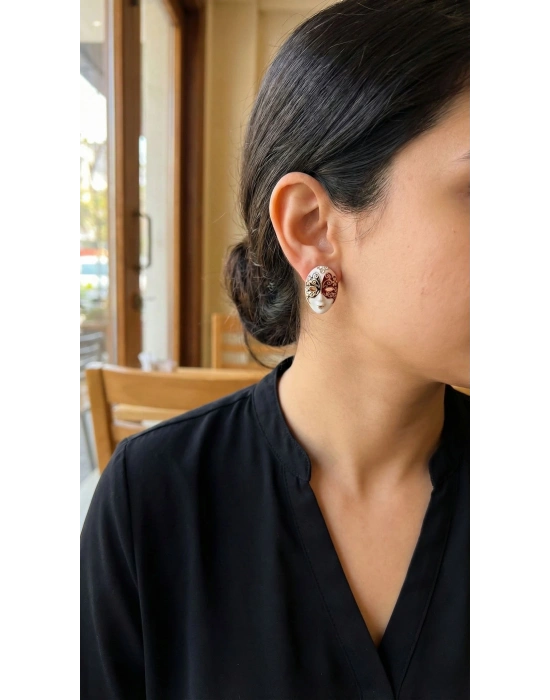 Maske Model Pirinç Kadın Küpe