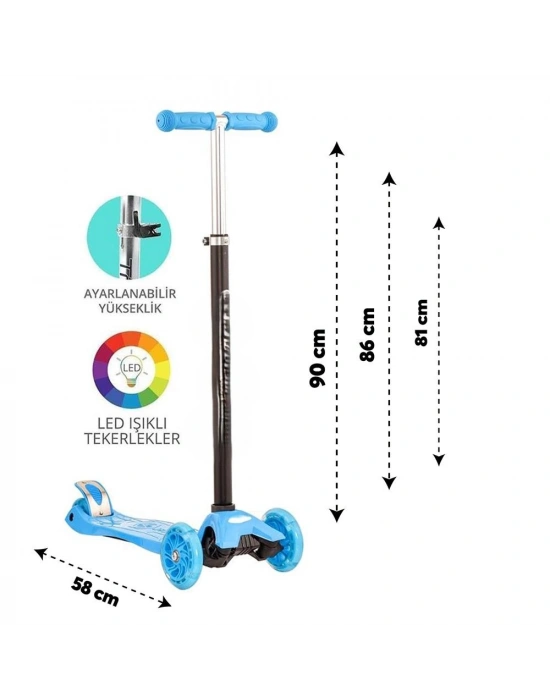 Mavi Twist Işıklı Scooter