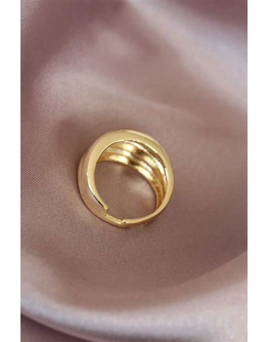 Metal Gold Renk Ayarlamalı Kadın Yüzük