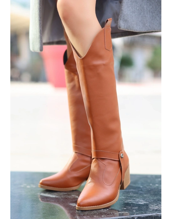 Milla Taba Cilt Tak Çıkar Topuklu Bot Ve Çizme