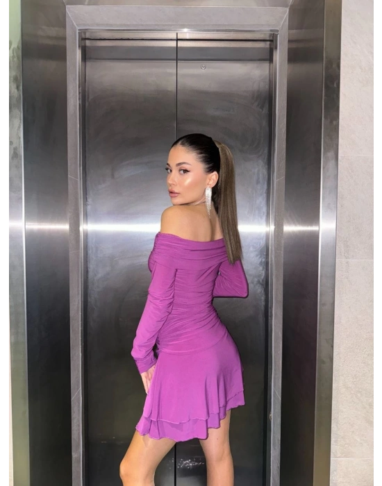 Mını Fırfırlı Elbise - Pembe