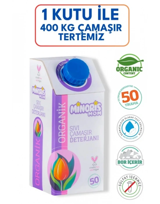 Minoris MOM Organik Sıvı Çamaşır Deterjanı 1 Lt 50 Yıkama