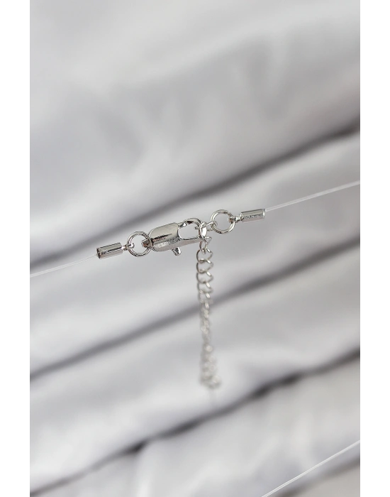 Misineli Yıldız Model Gümüş Renk Hayalet Kolye