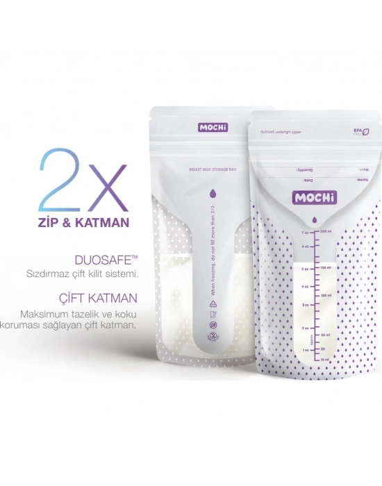 Mochi Anne Sütü Saklama Poşeti 50 Adet 200ml