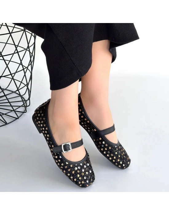 Moden Siyah Süet Babae Ayakkabı