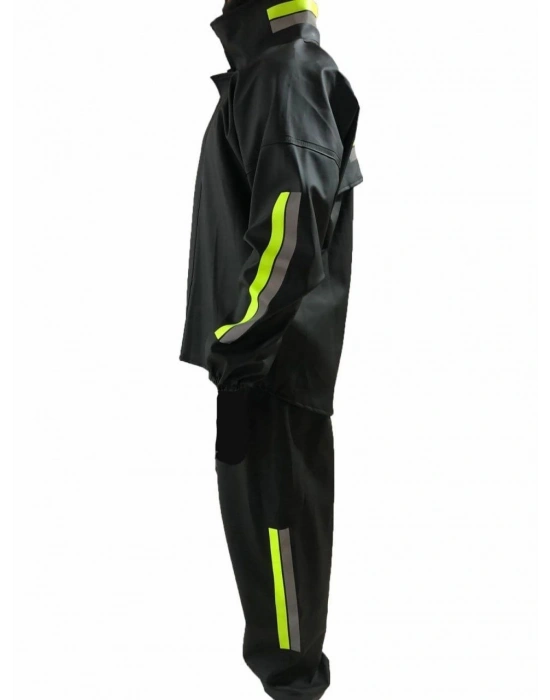 Motorcu Kurye Su Geçirmez Yağmurluk Takım - Siyah