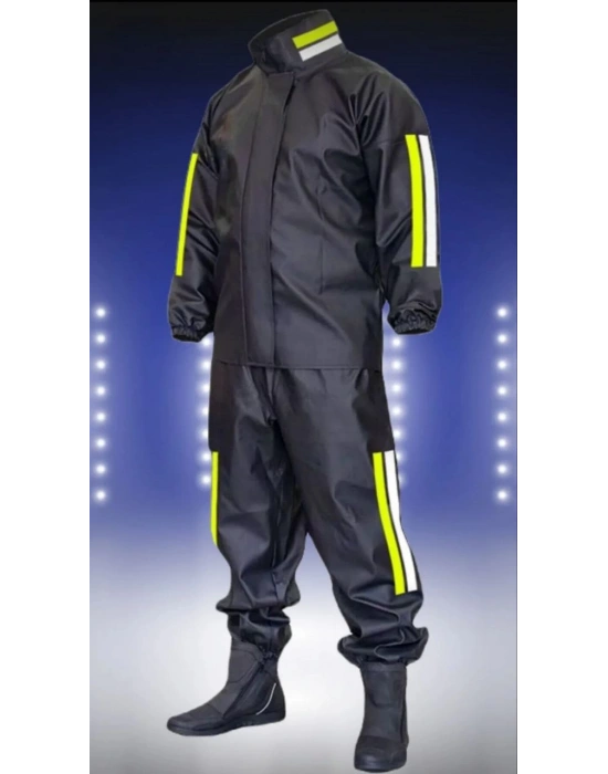 Motorcu Kurye Su Geçirmez Yağmurluk Takım - Siyah