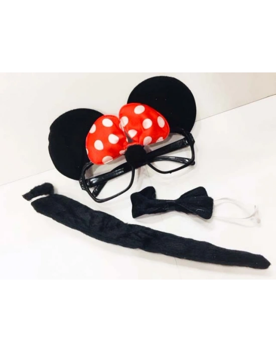 Mouse Gözlüğü Papyonu Kuyruğu Seti