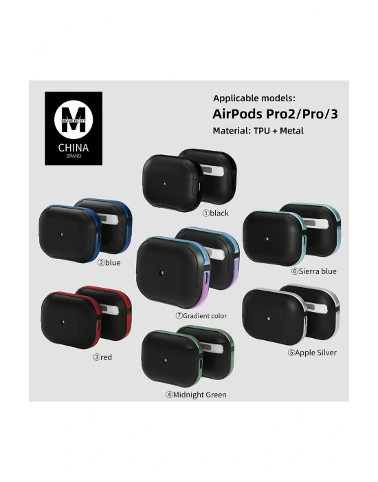Movenchy Airpods 3 (3.nesil) MO-A8 Armor Kılıf - Kırmızı