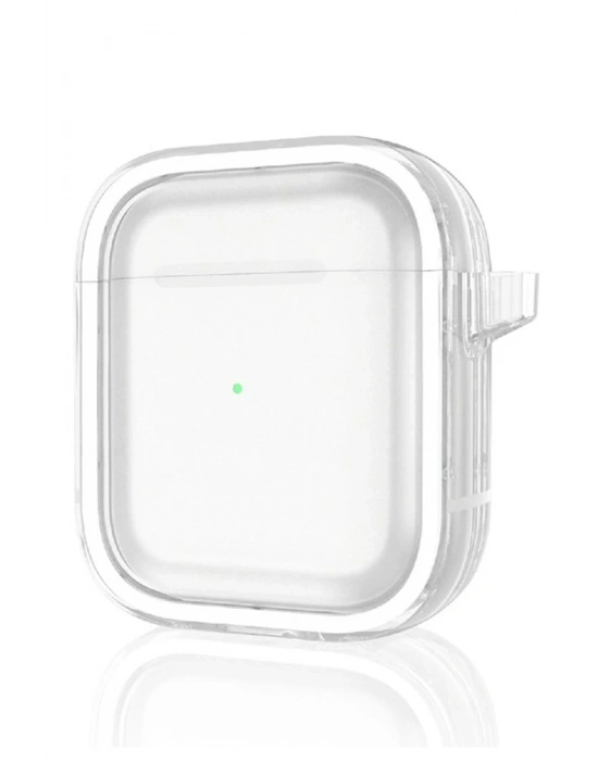 Movenchy Airpods 4 (4.nesil) Shiny Şeffaf Kılıf - Beyaz