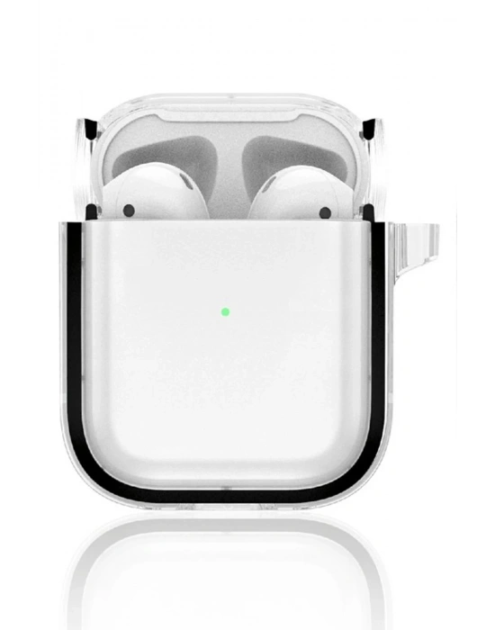 Movenchy Airpods 4 (4.nesil) Shiny Şeffaf Kılıf - Siyah