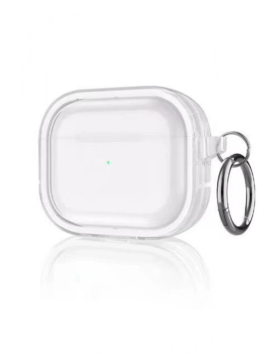 Movenchy Airpods Pro 2 (2.nesil) Shiny Şeffaf Kılıf - Beyaz