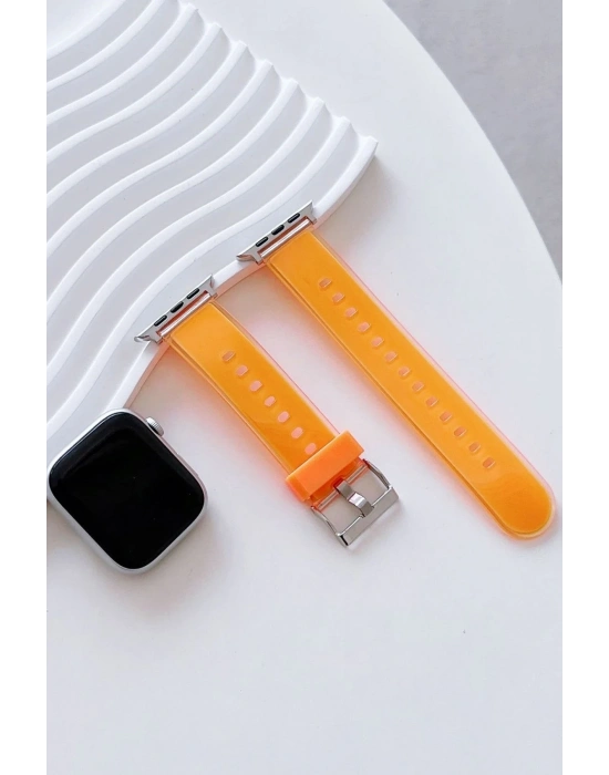 Movenchy Watch 38mm Jelly Silikon Kordon - Turuncu