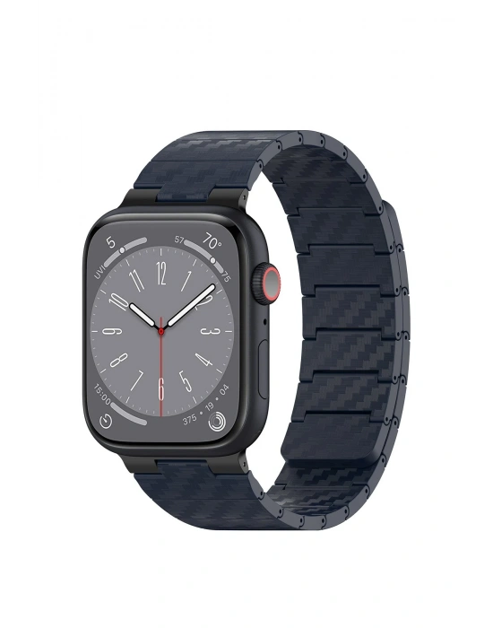 Movenchy Watch 45mm Carbon Steel Kordon - Lacivert