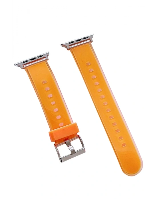 Movenchy Watch 45mm Jelly Silikon Kordon - Turuncu