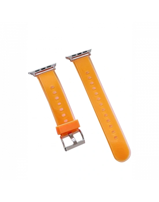Movenchy Watch 45mm Jelly Silikon Kordon - Turuncu