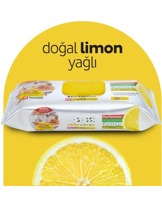 Mutfak Temizlik Havlusu 50 Adet Limon