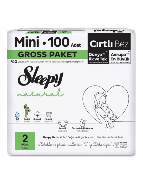 Natural Bebek Bezi Gross Paket 2 Beden 3-6 Kg 100 Adet