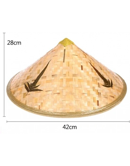 Naturel Renk Cambodia Kamboçyalı Vietnam Şapkası PVC Hasır