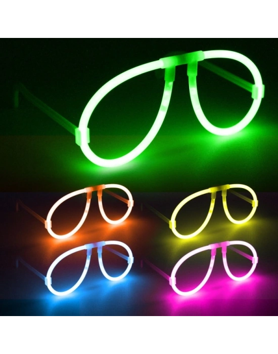 Neon Glow Fosfor Gözlük – Festival & Parti (12'li Set)